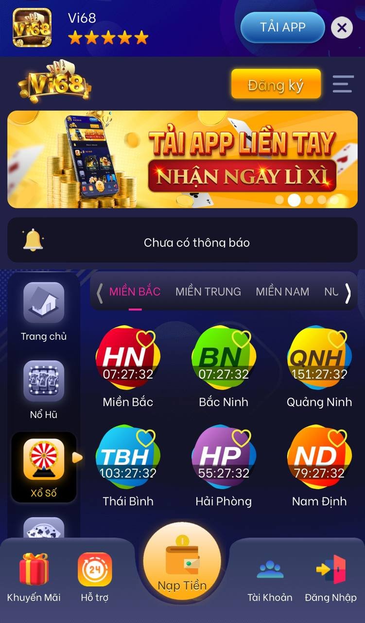 Vi68 - App chơi xổ số online uy tín